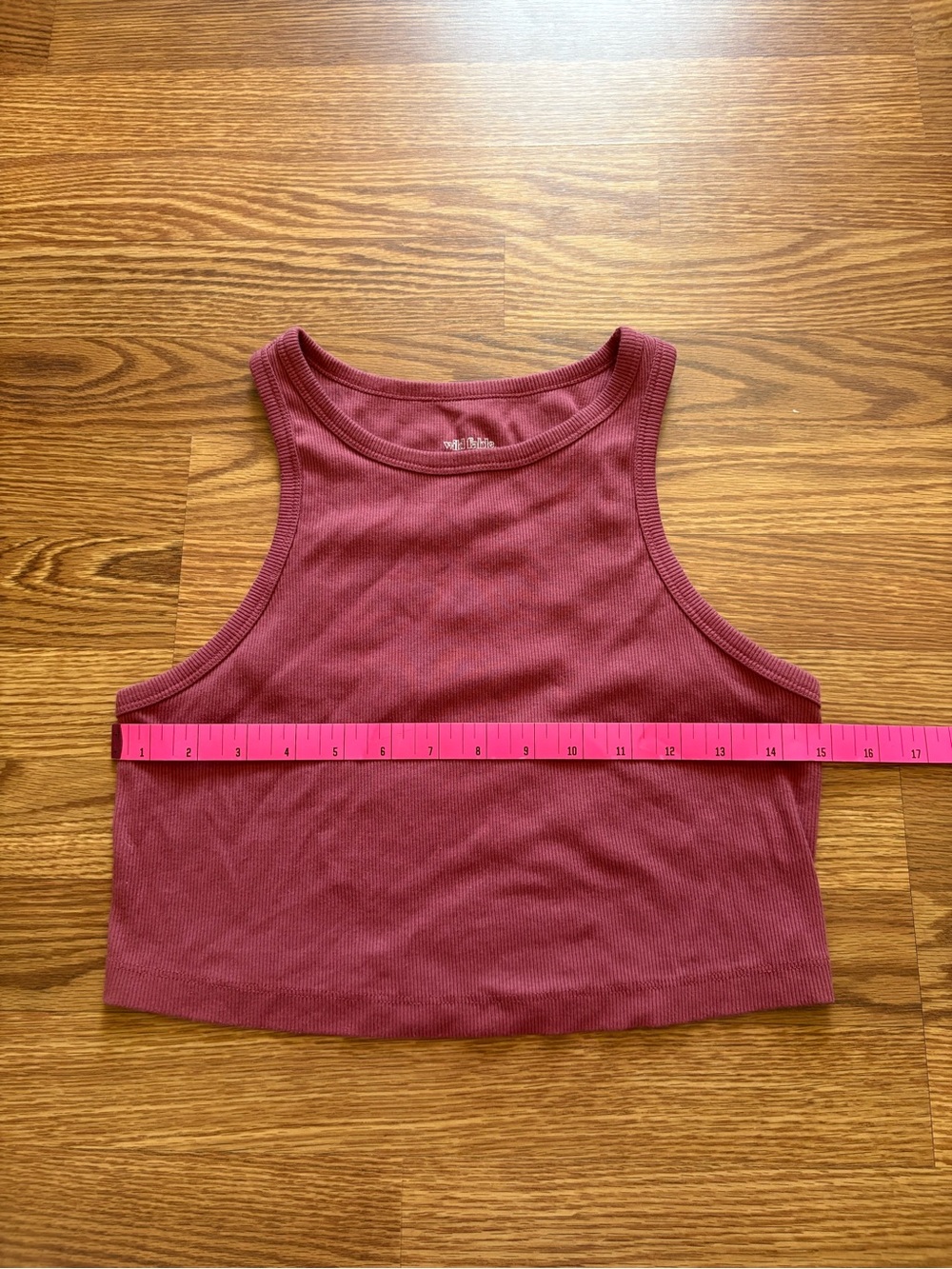 wild fable Ribbed Cropped Tank Top in Burgundy